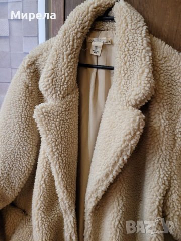 H&M oversized пухено палто,бежево, снимка 4 - Палта, манта - 39603398