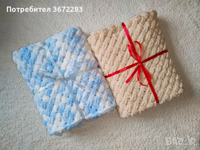 Ръчно плетено бебешко/детско одеяло - различни модели, снимка 12 - Спално бельо и завивки - 53307367