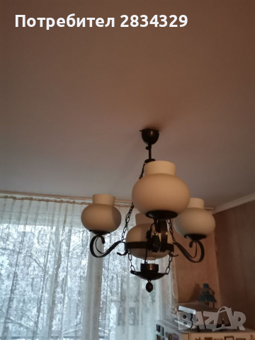 Полилей от кована мед с 4 осветителни тела