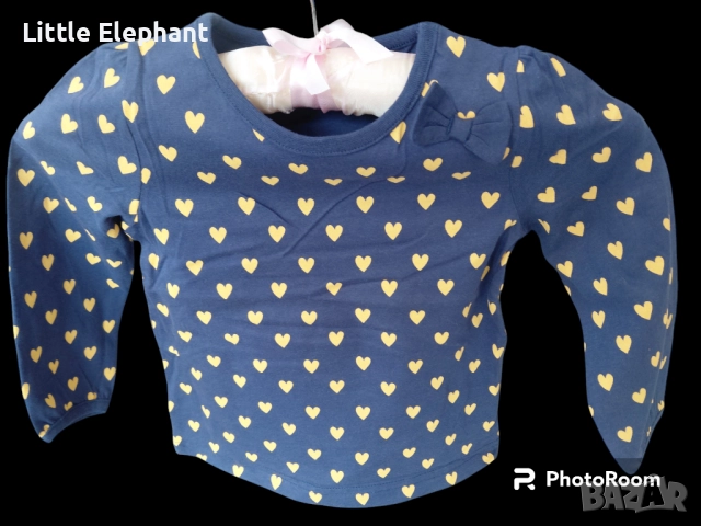 Блузка с дълъг ръкав за 2-3 год мом кафеви сърца,колекция"Hearts",Англия/нова