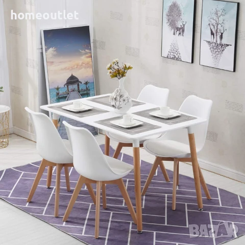 РАЗПРОДАЖБА Трапезни столове, к-т от 4бр R002-MEILAC LW-YJX-4BAI, снимка 2 - Столове - 50642408