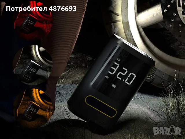 Електрическа помпа за гуми Verk Group 150 PSI / 10 Bar с LCD дисплей, снимка 3 - Аксесоари и консумативи - 55849148