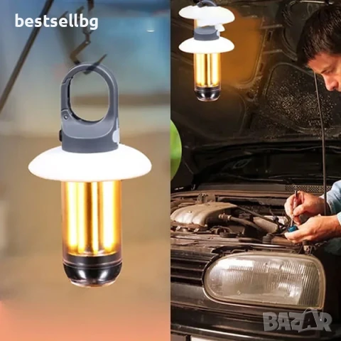 Мощна къмпинг лампа осветление за палатка риболов туризъм аварии автомобил LED фенер USB зареждане, снимка 8 - Къмпинг осветление - 50861698