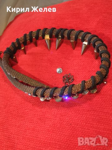 ИСКРЯЩО ПОЗЛАТЕНО КРИСТАЛНО РОКАДЖИЙСКО АРТ ХЕВИ-МЕТЪЛ КОЛИЕ ОГЪРЛИЦА 27022