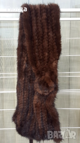 плетен шал естествен косъм норка визон, снимка 6 - Шалове - 52751375