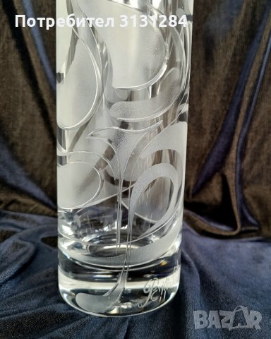Rosenthal Studio Line авторска кристална ваза Bjorn Wiinbаlad с подпис 24 см, снимка 2 - Вази - 41167638