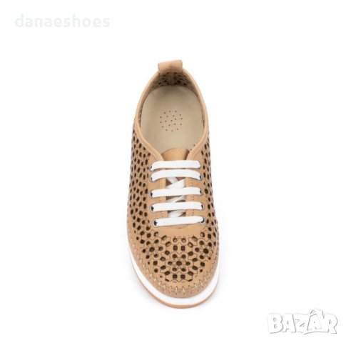 Дамски обувки от естествена кожа в бежово, снимка 5 - Дамски ежедневни обувки - 41895292