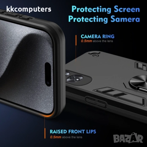 OPPO A60 Удароустойчив Ring Holder 360 Degree Калъф и Протектор, снимка 5 - Калъфи, кейсове - 53022180
