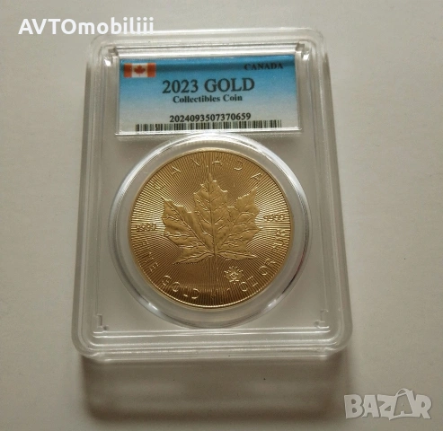 Позлатена Елизабет втора 50 долара 2023 г запечатана със сертификат , снимка 2 - Нумизматика и бонистика - 53655451
