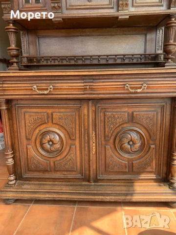 Уникално красив старинен шкаф,скрин,бюфет(Масив)-19 век, снимка 6 - Бюфети - 50625555