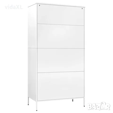 vidaXL Гардероб, бял, 90x50x180 см, стомана, снимка 5 - Гардероби - 56147066