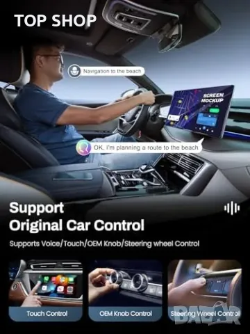 Нов Безжичен CarPlay адаптер за автомобили 2017+ iPhone/Android Auto, снимка 5 - Друга електроника - 49658382