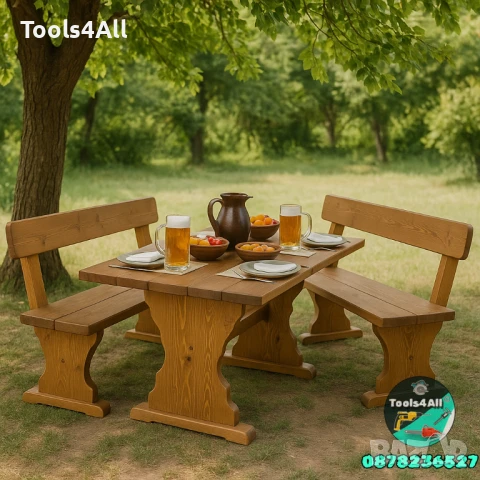 Баварски комплект маса с две пейки – Дължина 160 или 200 см