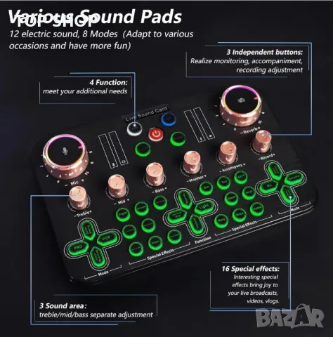 Подкаст микрофонен комплект, кондензаторен микрофон k600 XLR kомплект със звукова карта на живо, снимка 8 - Микрофони - 48933428