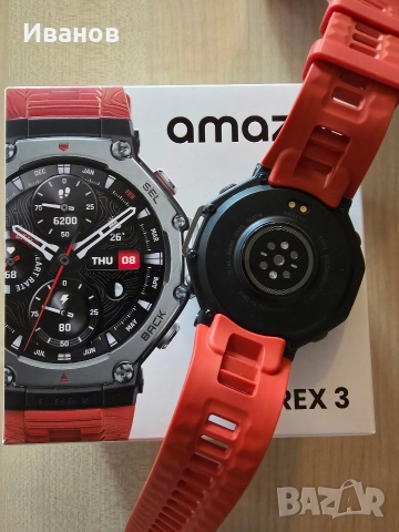 Чисто нов!! Смарт часовник Amazfit - T-Rex 3, 48 mm, 1.5'', Lava Red, снимка 4 - Смарт часовници - 52788404