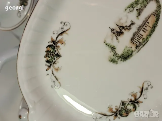 Чайник, захарница и плато немски порцелан Roslau 6/5, снимка 5 - Сервизи - 49324525