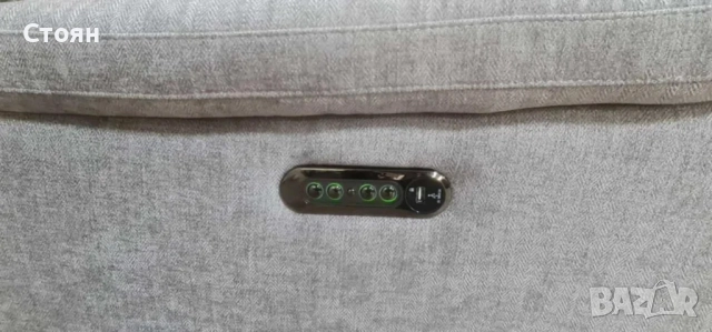 Сив диван от плат тройка с електрически релаксиращ механизъм, снимка 5 - Дивани и мека мебел - 52826141