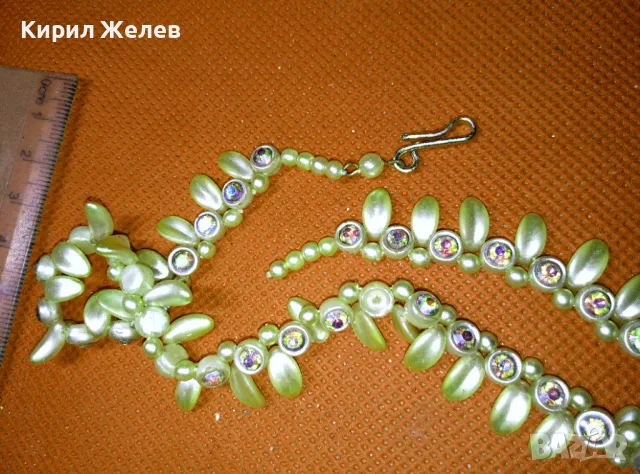 СТАРО ПЕРЛЕН Тип РЕТРО КОЛИЕ с ЦВЕТЕН БОХЕМСКИ КРИСТАЛ 56789, снимка 9 - Антикварни и старинни предмети - 47307471