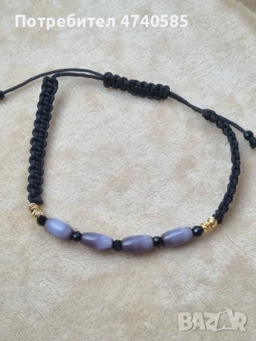 Гривни от конец, с позлатени топчета , снимка 8 - Гривни - 53616643