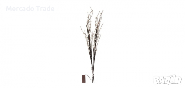 Декоративни клонки, Бели перли с 16 LED бели лампички - 2 бр. 