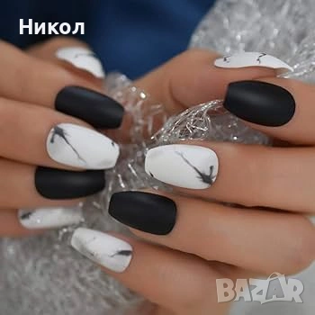 Комплект изкуствени нокти Art 2C мраморен ефект, снимка 3 - Продукти за маникюр - 53140514