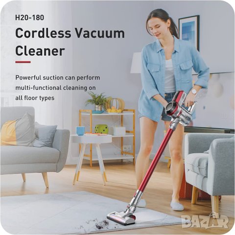 Безжична прахосмукачка 4 в 1 без кабел, мощна ,2 четки , за косми от домашни любимци, снимка 7 - Прахосмукачки - 40852124