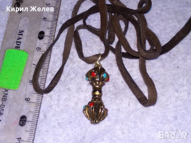 КРАСИВ АЖУРЕН РЕТРО - АРТ ЕТНО МЕДАЛЬОН БРОНЗ с ШНУРЧЕ от ВЕЛУР 21246, снимка 10 - Колиета, медальони, синджири - 41483732