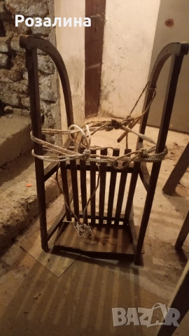 Стара/ретро/дървена шейна с облегалка, снимка 3 - Зимни спортове - 48665979