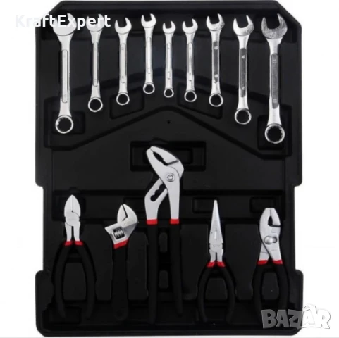 Куфар с инструменти 499 части KraftWorld – тресчотка, ключове, отвертки, клещи, снимка 9 - Куфари с инструменти - 50474059