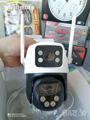 Смарт WiFi Външна камера, 8 MP, ДВОЙНА КАМЕРА, 360 ГРАДУСА, SD КАРТА,МИКРОФОН, ВИСОКОГОВОРИТЕЛ, снимка 7 - IP камери - 48001737