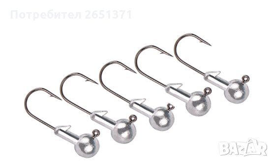 Джиг глави - 5 броя в опаковка, 3.5 гр., 5 гр., 7 гр., 10 гр., 14 гр., 20 гр., снимка 4 - Такъми - 34558375