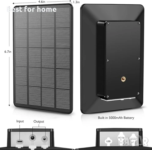 Hawkray Pro Соларен панел DC 12V/1A 6V/1.5A за охранителна камера, снимка 5 - Други - 50663865