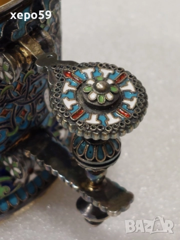 RRR. Сребърен 88 подстакан,изработен от руски ювелир( И.П.Хлебников поставчик императорского двора), снимка 11 - Антикварни и старинни предмети - 52826483