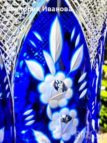 Голяма ваза он оловен кристал , снимка 4 - Антикварни и старинни предмети - 51409052