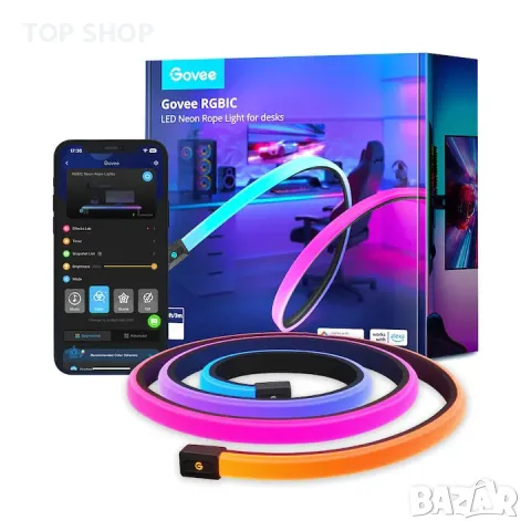 Смарт RGBIC LED лента Govee Neon Rope Lights H61C3, Wi-Fi,, снимка 2 - Лед осветление - 48758695