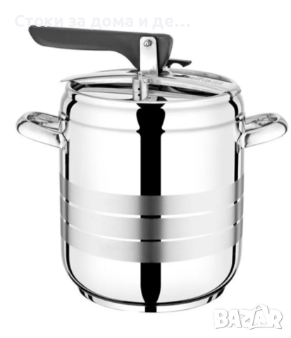 ✨Тенджера под налягане ELEKOM ЕК-5А, 5 Литра, Индукция, Трислойно дъно, Инокс , снимка 1