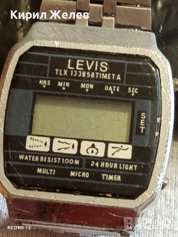 Винтидж електтронен часовник LEVIS мъжки рядък за КОЛЕКЦИЯ 51882, снимка 4 - Мъжки - 53492171