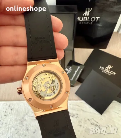 Автоматичен Часовник Hublot Classic Fusion Skeleton Black / Самонавиващ механизъм, снимка 10 - Мъжки - 49382931