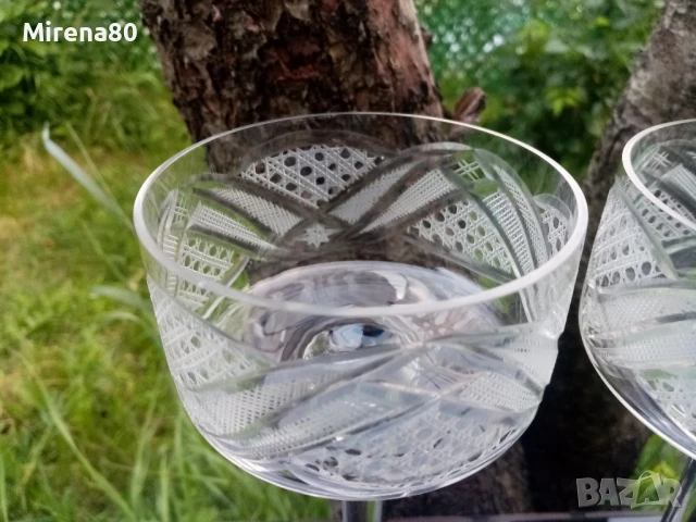 Ретро ритуални кристални чаши, снимка 2 - Чаши - 51196634