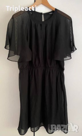 Рокля, шифон, свободни ръкави, XXL,