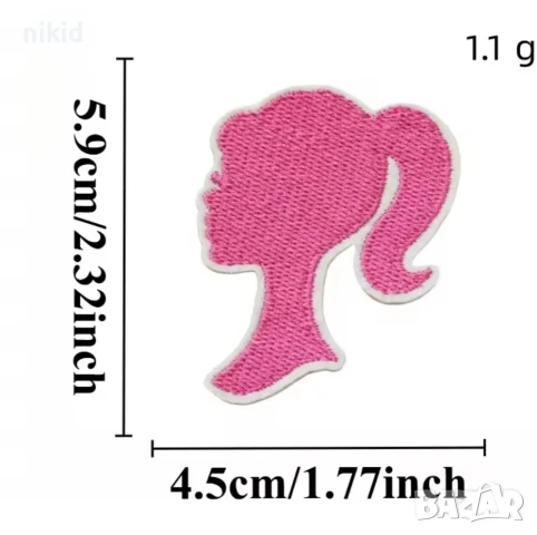 Барби Barbie емблема апликация бродерия за дреха дрехи самозалепваща се нашивка, снимка 4 - Други - 46633254