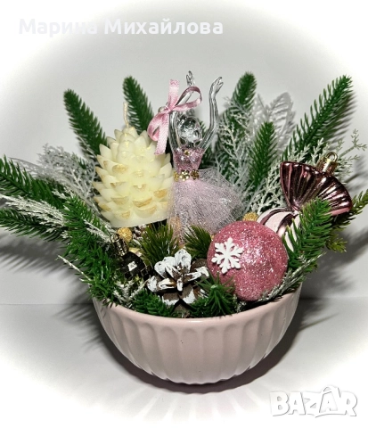 Коледни чаши и кашпи със свещи и коледни декорации, снимка 4 - Декорация за дома - 52662834