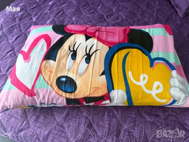 22 евро спален комплект с възглавница на Дисни за легло 120/190 см., снимка 4 - Спално бельо и завивки - 52098313