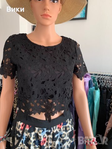 Черна блуза, снимка 5 - Тениски - 40487206