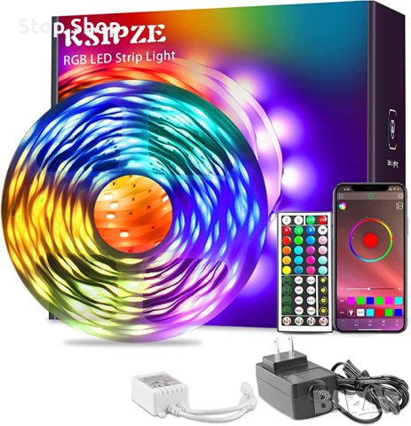 KSIPZE Wifi 2x15метра Led Strip Lights RGB Music Sync Bluetooth Led  дистанционно 