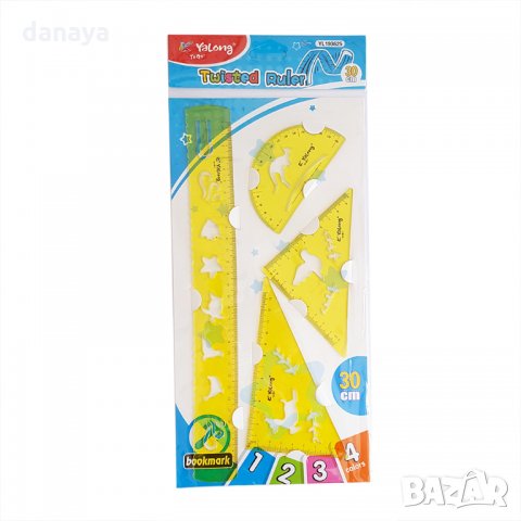 2380 Комплект за чертане огъващи се линия триъгълници транспортир, снимка 5 - Ученически пособия, канцеларски материали - 34000772