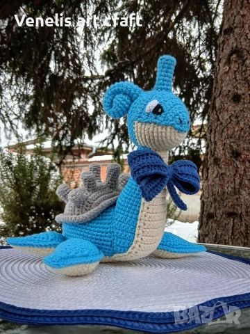 Покемон Лапрас/ Pokemon Lapras Плетена играчка , снимка 4 - Колекции - 53579620