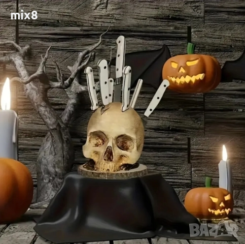 Поставка за ножове череп, снимка 4 - Декорация за дома - 52255368