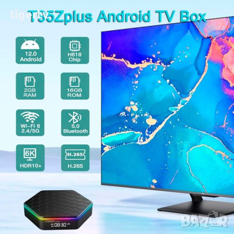 Android TV Box T95Z Plus Android 12, 6K, Dual Band WiFi 6, Bluetooth 5.0, снимка 7 - Плейъри, домашно кино, прожектори - 33846268