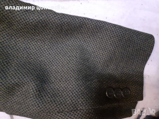 Мъжко италианско вълнено сако,цвят пастелно зелено, снимка 2 - Спортни дрехи, екипи - 53607230